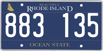 RI license plate 883135