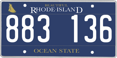 RI license plate 883136