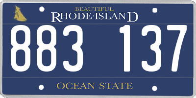 RI license plate 883137