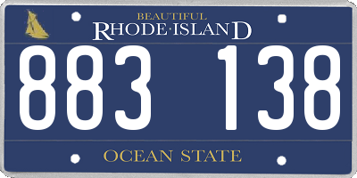RI license plate 883138