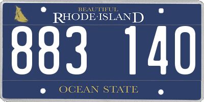 RI license plate 883140