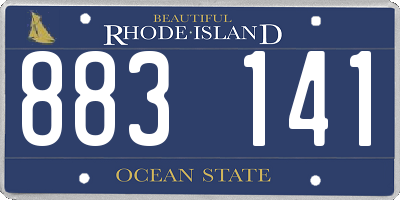 RI license plate 883141