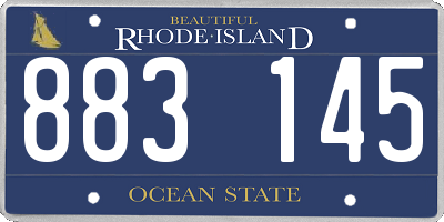 RI license plate 883145