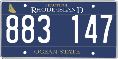 RI license plate 883147