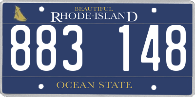 RI license plate 883148