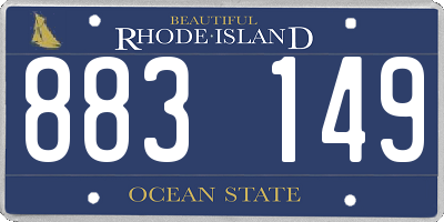 RI license plate 883149