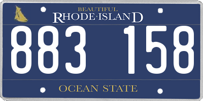 RI license plate 883158