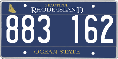 RI license plate 883162