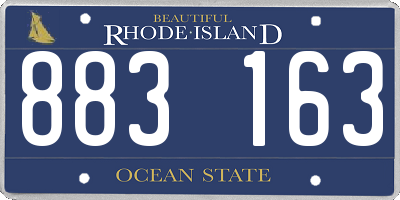RI license plate 883163