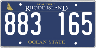 RI license plate 883165
