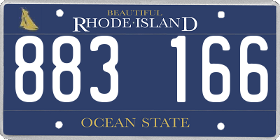 RI license plate 883166