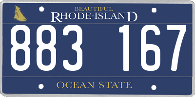 RI license plate 883167
