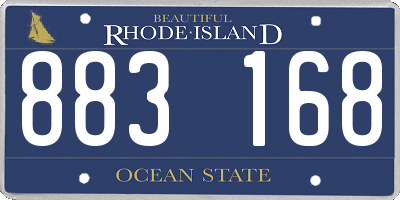 RI license plate 883168