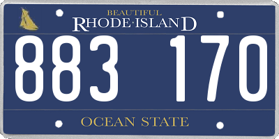 RI license plate 883170