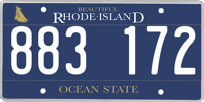 RI license plate 883172