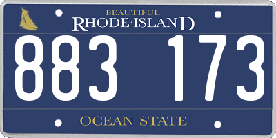 RI license plate 883173
