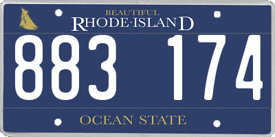 RI license plate 883174