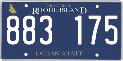RI license plate 883175