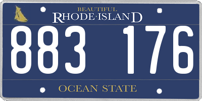 RI license plate 883176