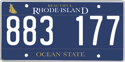RI license plate 883177