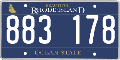 RI license plate 883178
