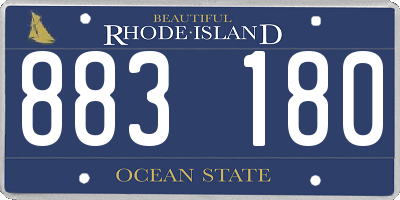 RI license plate 883180