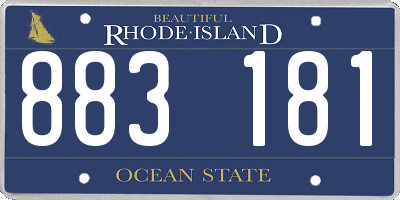 RI license plate 883181