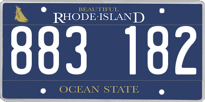 RI license plate 883182
