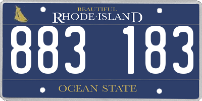 RI license plate 883183