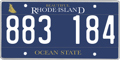 RI license plate 883184