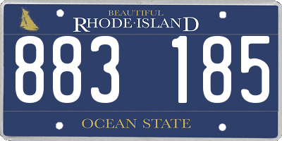 RI license plate 883185