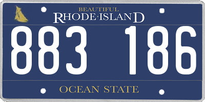 RI license plate 883186
