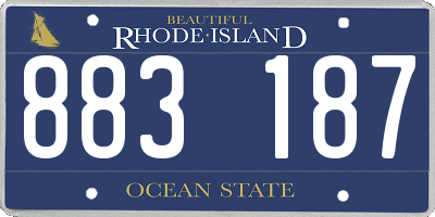 RI license plate 883187