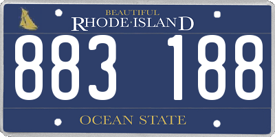 RI license plate 883188
