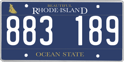 RI license plate 883189