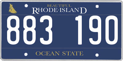 RI license plate 883190