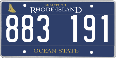 RI license plate 883191