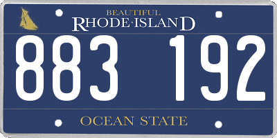 RI license plate 883192