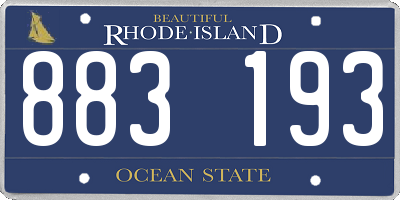 RI license plate 883193