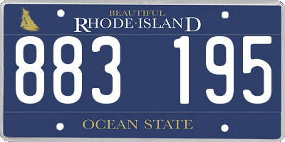 RI license plate 883195