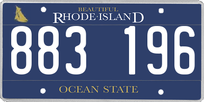 RI license plate 883196