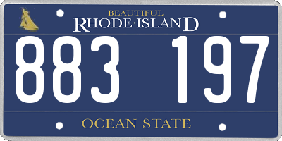 RI license plate 883197