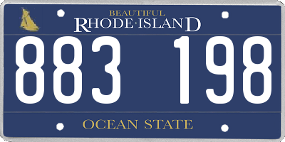 RI license plate 883198