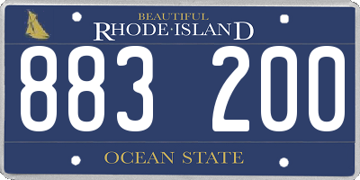RI license plate 883200