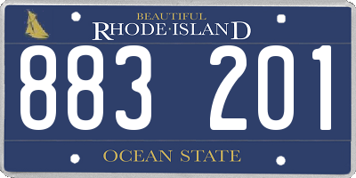 RI license plate 883201