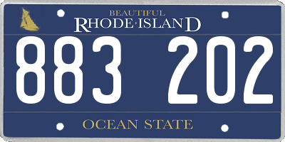 RI license plate 883202