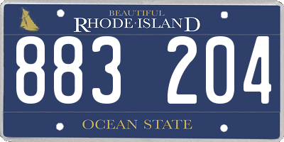 RI license plate 883204