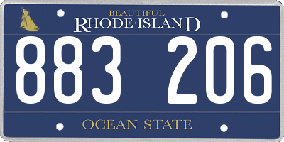 RI license plate 883206