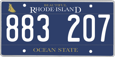 RI license plate 883207