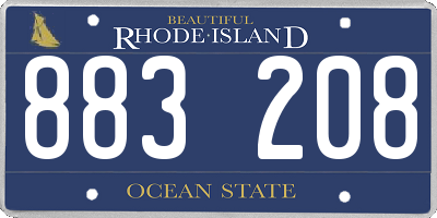 RI license plate 883208